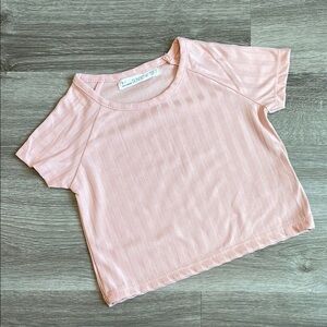 Sunset Sky little girls cropped tee